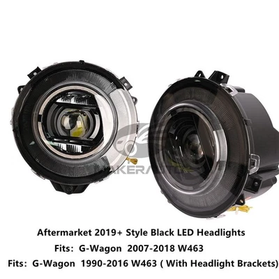 NEW 2019+ Style Black LED Headlights | G63 G500 G550 W463 07-18 Facelift - Image 1 of 4