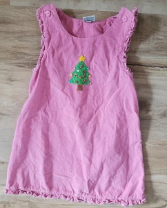 girls Luigi Kids pink corduroy dress Christmas tree size 4 - Picture 1 of 7