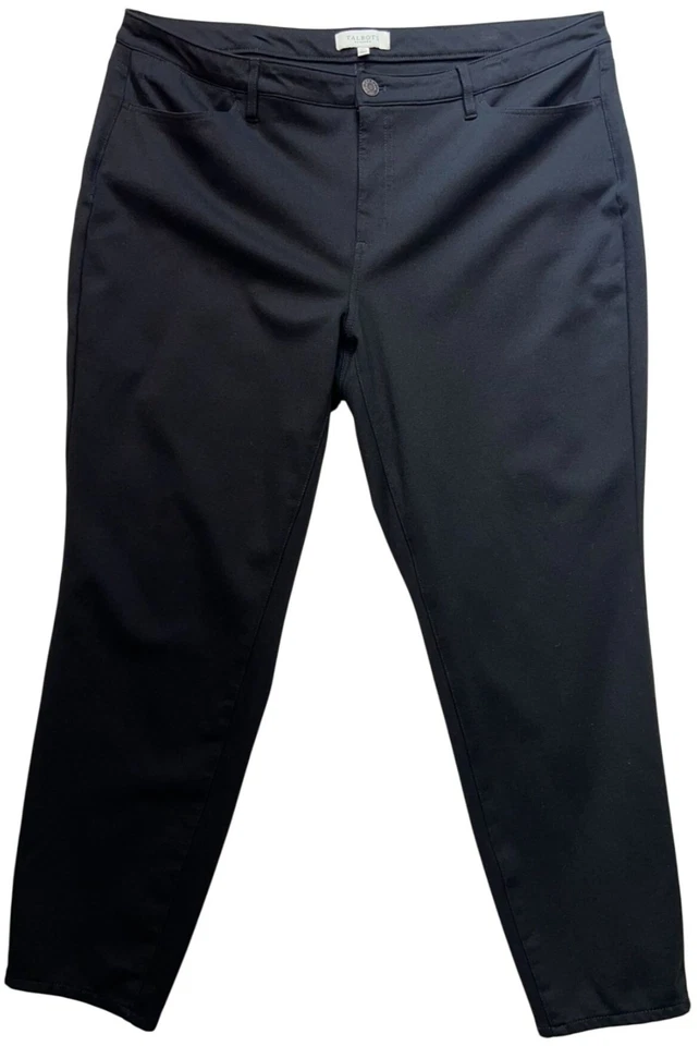 Talbots Womens Preppy Office Straight Ankle Pants Flat Front Size 20W Black - Image 1 of 4