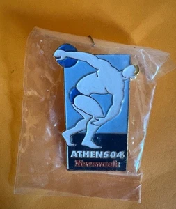 ATHENS OLYMPICS PIN NEWSWEEK MEDIA EXECUTIVE BLUE LARGE LTD ED 200 LARGE 1-5/8" - Picture 1 of 1