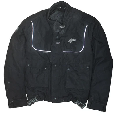 Chaqueta cortavientos Buffalo años 90 de peso pesado grande negra Foto 1 de 4