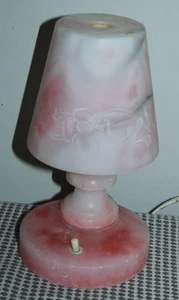 Vintage PINK ALABASTER Boudoir Lamp ACCENT LAMP Works! LOT LE - Picture 1 of 7
