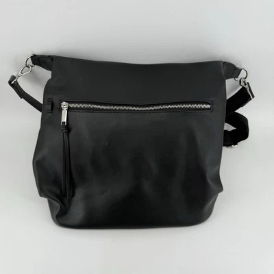 Mochila de viaje de cuero negra Rae Dunn Foto 1 de 4