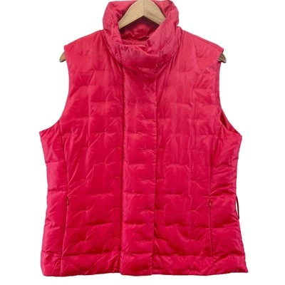 Talbots Womens L Goose Down Vest Quilted Puffer Zip Front Stand Up Collar   - Image 1 of 4