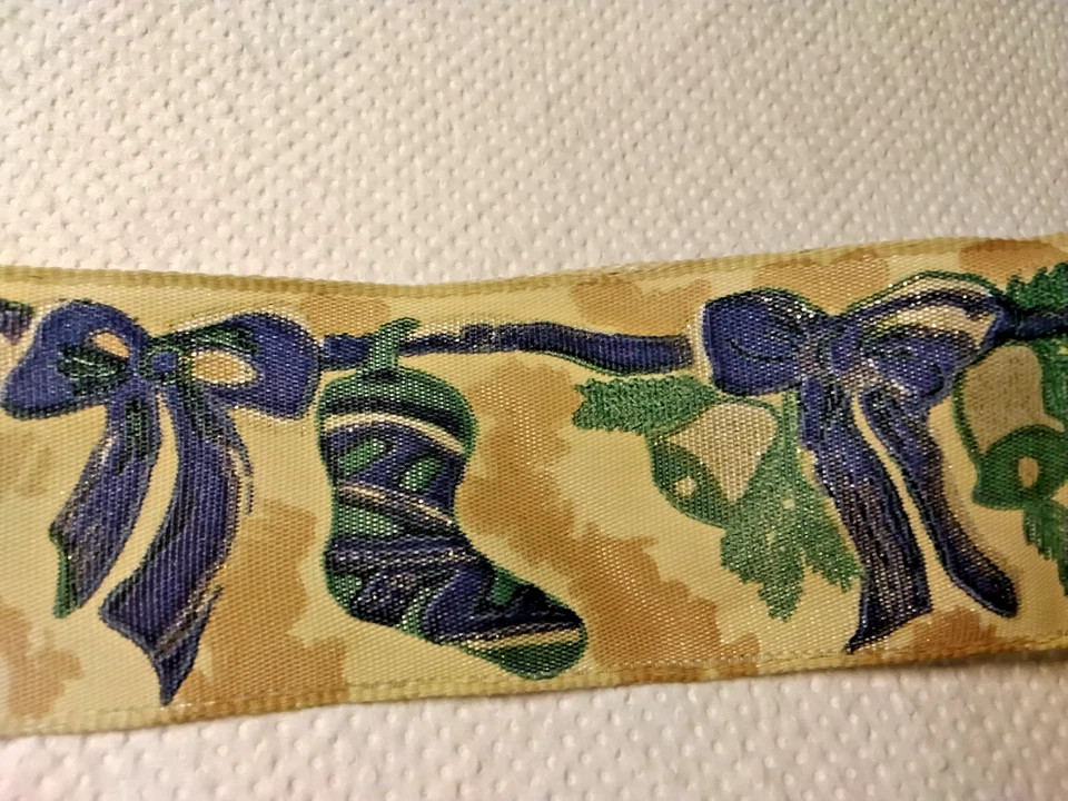 Weihnachts-Band  mit Draht  mehrfarbig 4 cm, 2 m - Bild 1 von 1