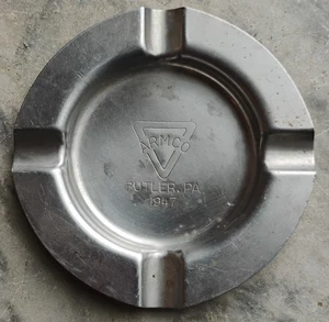 Posacenere in acciaio inox Armco Mining 1947, maggiordomo, pa. - Foto 1 di 2