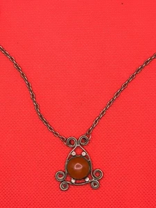 Bernstein Anhänger Halskette Vintage Sowjetisch Original ca. 60er Jahre - Bild 1 von 9