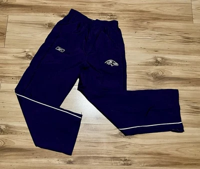 Pantalones de calentamiento vintage Reebok Baltimore Ravens para jóvenes medianos (10-12) púrpura Foto 1 de 4
