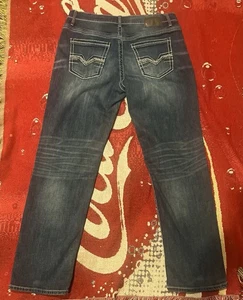 BKE Denim Jeans Seth Herren Größe 36Lx34 Dunkelblau Waschung Straight Leg - Bild 1 von 8