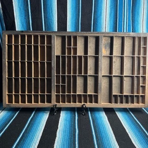 Wood Printers Drawer Letterpress Type Set Case Shadow Box 32 1/4" x 16 3/4" - Picture 1 of 14