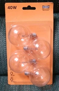 IKEA 40W Clear Decorative E12 Bulbs 330 Lumens 4 Pack Candelabra Base  - Picture 1 of 5