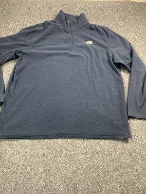 Suéter The North Face Para Hombre XL Azul Manga Larga 1/4 Cremallera Pullover Exterior Foto 1 de 4