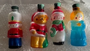 VTG LOT OF 4 AVON GLASS LIGHT COVERS  SOLDIER ,TEDDY, SNOWMAN, ANGEL (LOT 4) - Picture 1 of 13