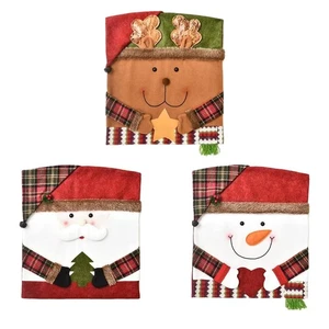 Christmas Chair Back Cover Xmas Indoor Decoration Washable for Living Room - Picture 1 of 21