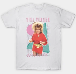 Tina Turner Short Sleeve T-shirt Mens Unisex S-3XL White Fan Art - Picture 1 of 2