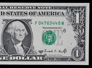 WEB PRESS OVERPRINT SHIFT ERROR $1 1988A Gem CU FRN, F04769448M 2/1 Atlanta - Picture 1 of 4