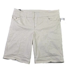Gloria Vanderbilt Amanda Pull On Shorts Women's 24W Gingham Check Slim Bermuda - Picture 1 of 13