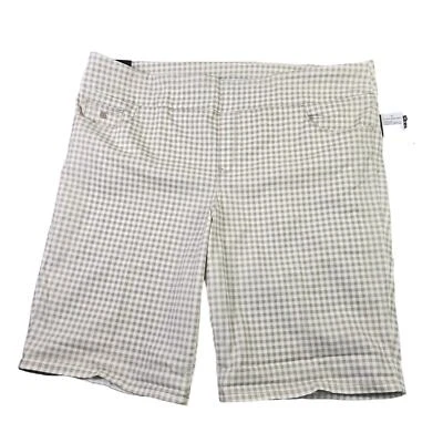 Шорты без застежек женские Gloria Vanderbilt Amanda 24 Вт клетчатые узкие бермудские - Изображение 1 из 4