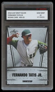 FERNANDO TATIS JR. 2018/'18 FOGLIA DRAFT ARGENTO 1° GRADO 10 CARTA ROOKIE GENITORI - Foto 1 di 1