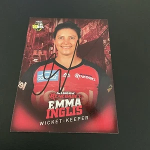 Emma Inglis signed 2017 Melbourne Renegades WBBL Cricket Card - Picture 1 of 1