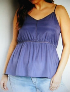 NWT Maurices Plus Size 2X Purple Crochet Trim Babydoll Tank Top - Picture 1 of 2