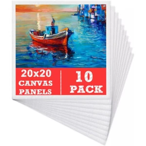10 Stück Leinwand Set 20X20cm vorgespannt Weiß Künstler Canvas Panel 3mm Stark - Bild 1 von 7