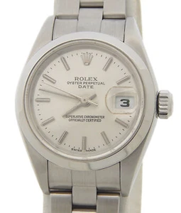 Rolex Date Ladies Stainless Steel Watch Oyster Bracelet Silver Stick Dial 79160 - Picture 1 of 7