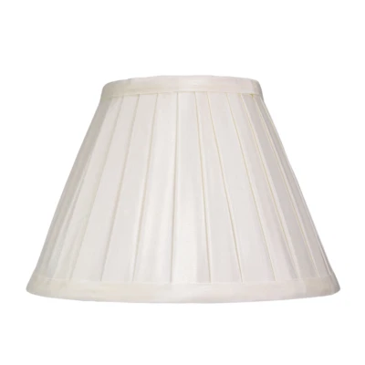 HAPPY HOMEWARES Traditional Classic Cream Faux Silk Pleated Inner Lined Lamp Shade - 8" by Ha...