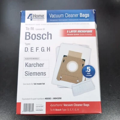 Bosch / Karcher / Siemens Electruepart Cloth Vacuum Cleaner Dust Bags 5PK x2pks - Image 1 of 4