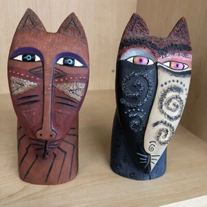 Laurel Burch Cat Figurines Lot Of Two Vintage 1990 - Picture 1 of 16