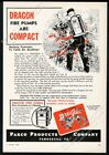 1955 Dragon fire pump fireman art Parco vintage trade print ad