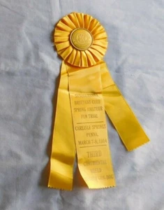 AMERICAN KENNEL CLUB Susquehanna PA 1964 Yellow Dog Puppy Ribbon 3rd place - Picture 1 of 1
