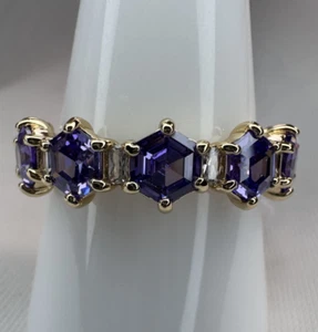 Bomb Party Ring Size 11 - RG68925 "Just Dazzle Me" Purple Topaz CZ On Gold - Picture 1 of 4