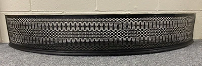 Large Curved Period Fire Place Fender Black Steel Fretwork and Brass - Image 1 of 4