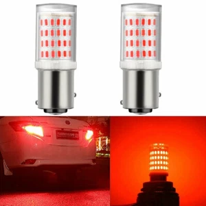 2x 1157 BAY15D P21/5W S25 80LEDs Red Car Brake Tail Parking Backup Light 12-24V - Picture 1 of 9