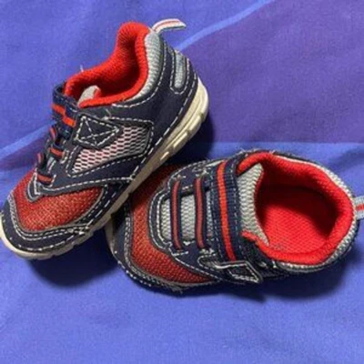 Zapatillas Stride Rite para niños pequeños, talla 4, rojas y azules, zapatos para bebé niño Foto 1 de 4