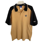 Reebok NFL New Orleans Saints Gold and Black Knitted Polo Men's Size L