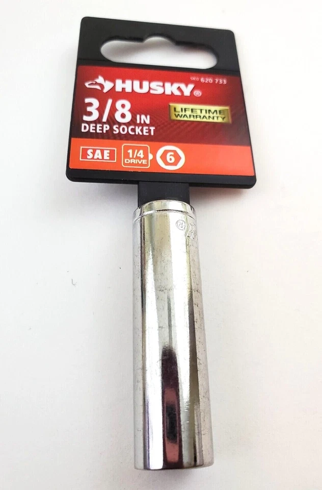Husky 3/8" SAE Deep Socket 1/4" Drive 6 Point H4D6PDP38 - Image 1 of 4