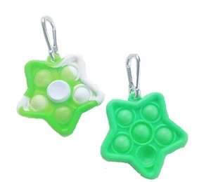 Simple Dimple Fidget Spinner Popper Toy Keychain - Push Pop Up It Green Fidget - Picture 1 of 4