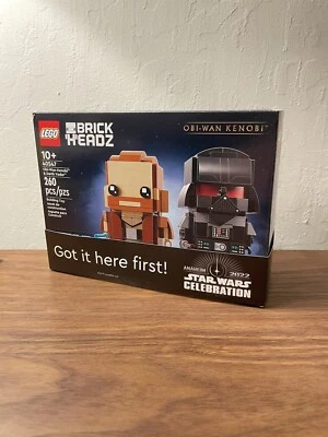 2022 STAR WARS CELEBRATION EXCLUSIVE LEGO BRICKHEADZ DARTH VADER OBI-WAN KENOBI - Image 1 of 3