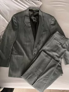 VINTAGE PIERRE CARDIN GREY PINSTRIPE 2 PC SUIT- MENS - Picture 1 of 12