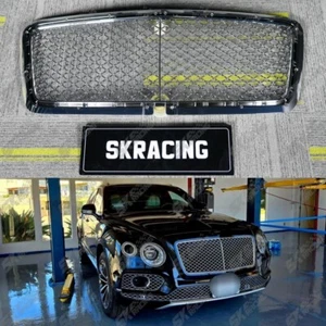 CHROME FRONT BUMPER UPPER MESH FRAME GRILLE KIT For 2017-2020 BENTLEY BENTAYGA - Picture 1 of 21