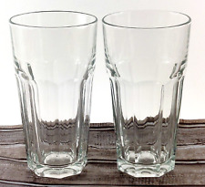 4) Libbey Duratuff Gibraltar 20oz Clear Panel Tumblers Heavy Glasses