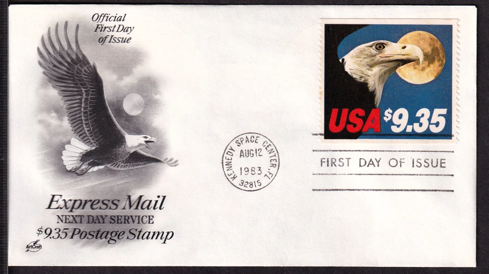 1983 Eagle & Moon $9.35 Sc 1909 FDC with Art Craft cachet unaddressed - Image 1 of 1