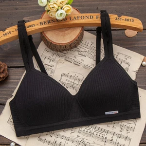 Teenage Bra Super Soft Cotton Cup Brassiere Wireless Lingerie Small Bosom Bra bh - Picture 1 of 15