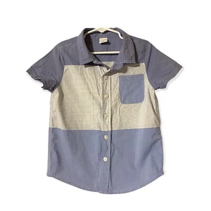 Okie Dokie Boys Sz 5T Shirt Short Sleeves Button Down Blue stripes Cotton - Picture 1 of 5