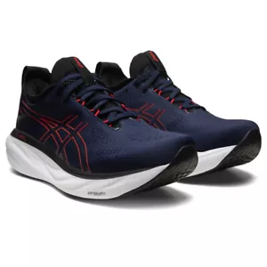 ASICS Men's Gel-Nimbus 25 Running Shoes, Midnight/Electric RED Size 9.5 US - Picture 1 of 9