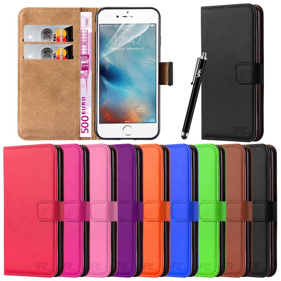 For Apple iPhone 7 Case Magnetic Flip Leather Wallet Card Slots Stand View Cover — 第 1/1 张图片