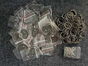 JOB LOT (50) Rainbow Bridge Memory Pet Dog Cat Enamel UNASSEMBLED Grey Keyrings - Picture 1 of 2