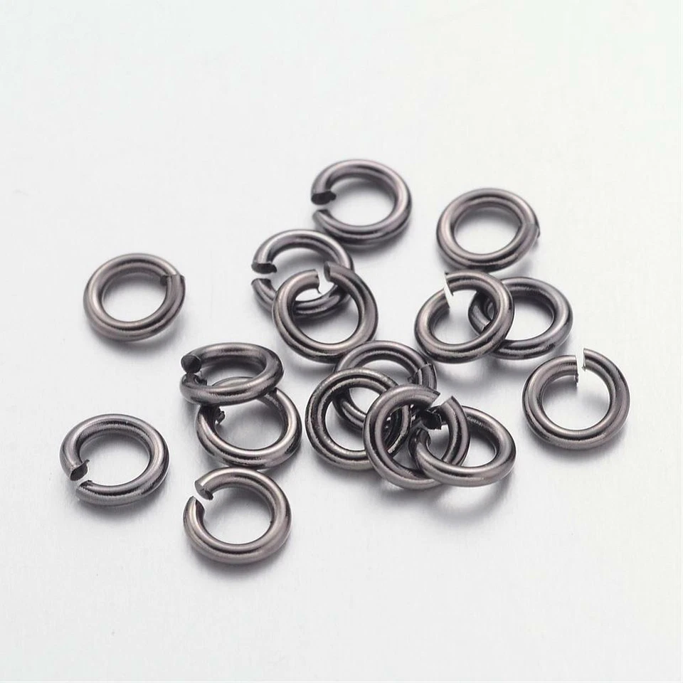 100 pz anellini colore nero canna di fucile 5x1mm bijoux,nickel,lead free - Immagine 1 di 1